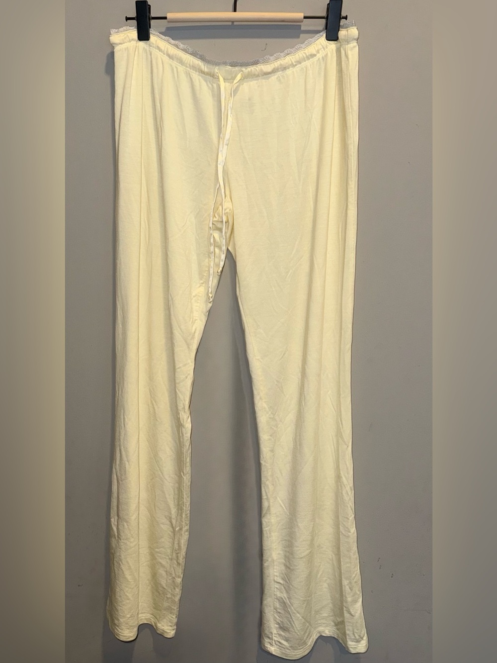 Victoria's Secret Yellow Lyocell Lace Trim PJ Lounge Pants